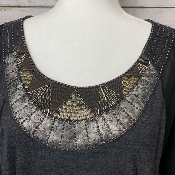 NWOT Miss Me Dolman Sleeved Embellished Top - Picture 2 of 5